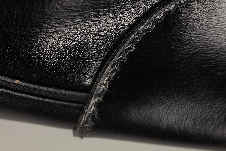 Black leather handbag on eBay